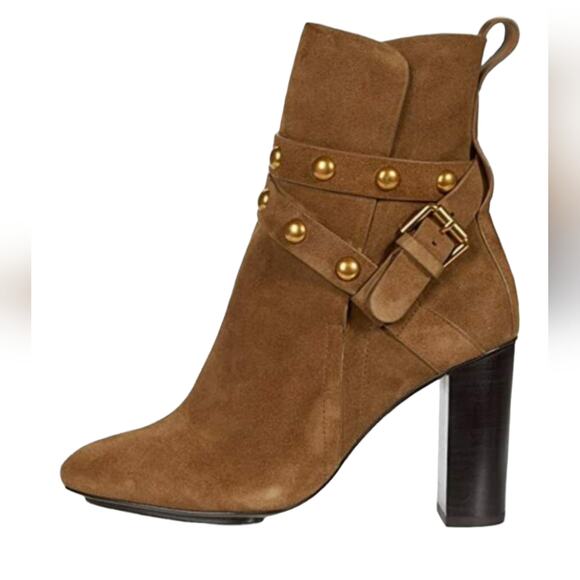 See by Chloe Suede Wrap Ankle Moto Boot 38.5 heeled - Picture 1 of 10